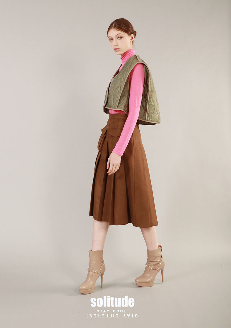 Army Green Quilted Jacket Set