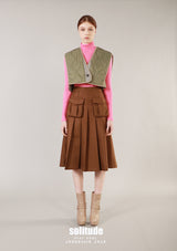 Army Green Quilted Jacket Set
