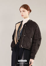 Black Quilted Jacket Set