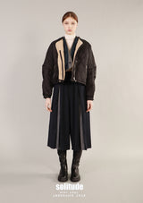 Black Quilted Jacket Set