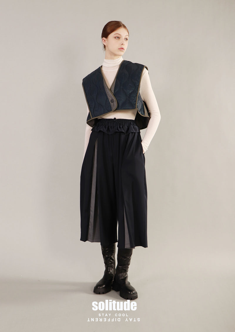 Black Quilted Jacket Set