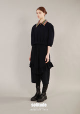 Navy Ruffles Pants