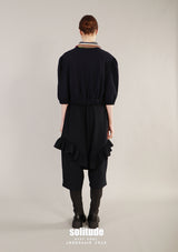 Navy Ruffles Pants