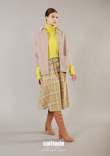 Beige Woven Jacket with Detachable Hood