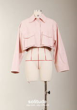 Pink Drop Shoulder Jacket