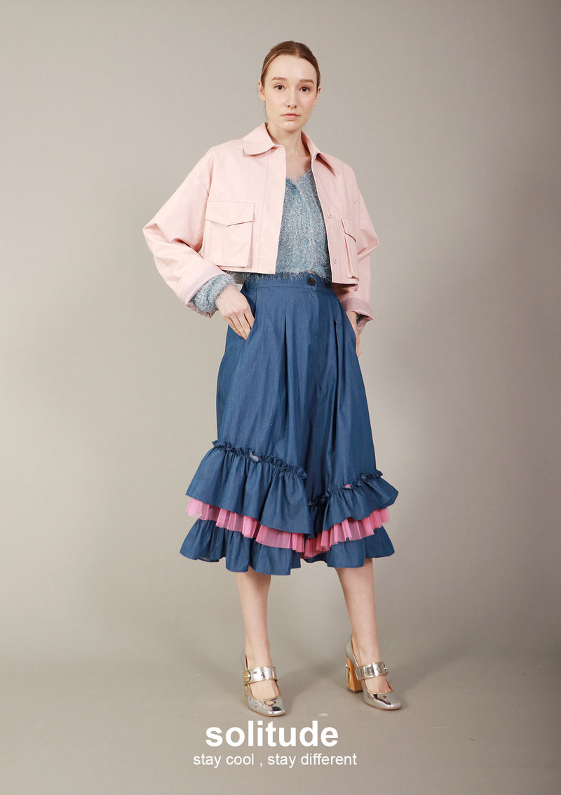 Pink Drop Shoulder Jacket