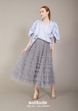 Grey Layered Tulle Skirt