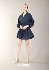 Navy Zip Up Dress