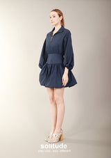 Navy Zip Up Dress