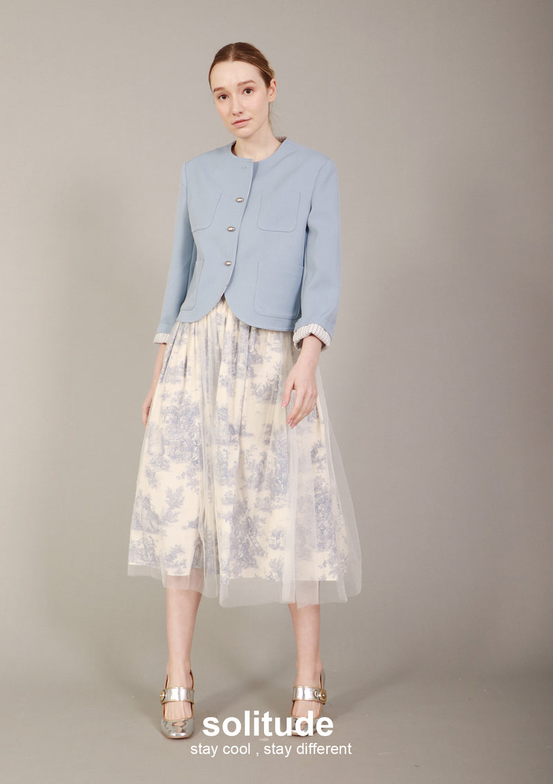 Blue Cropped Jacket