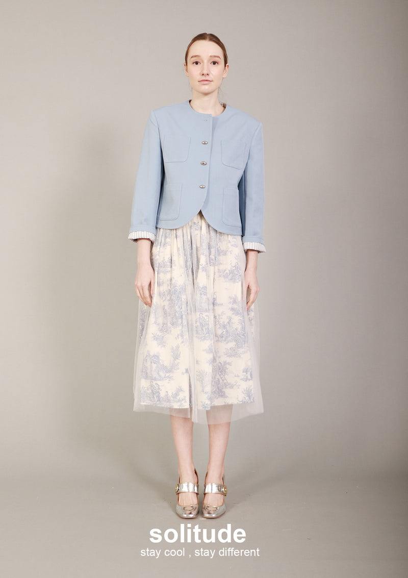 Blue Cropped Jacket