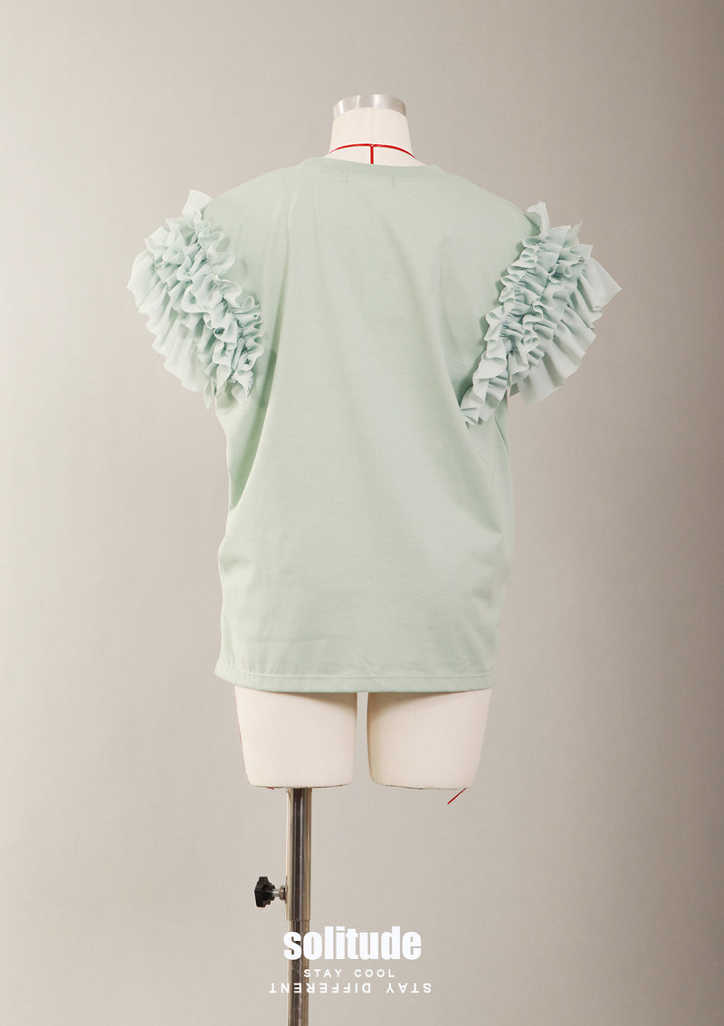 Mint Ruffles Top