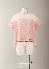 Pink Mixed Fabric Lace Top (aleris)