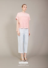 Pink Mixed Fabric Lace Top (aleris)