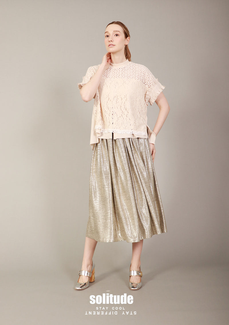 Beige Mixed Fabric Lace Top (aleris)