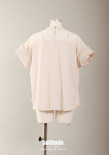 Beige Mixed Fabric Lace Top (aleris)