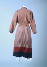 Brown Pleated Dress